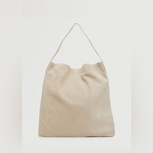 MANGO suede leather bucket bag